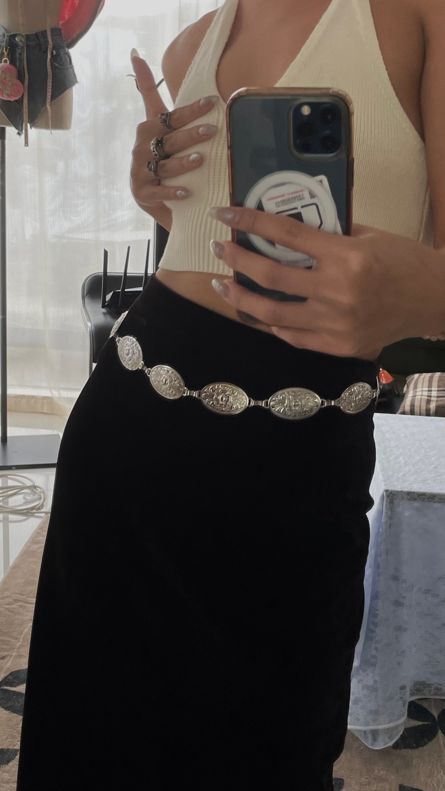 Silver fafa belt